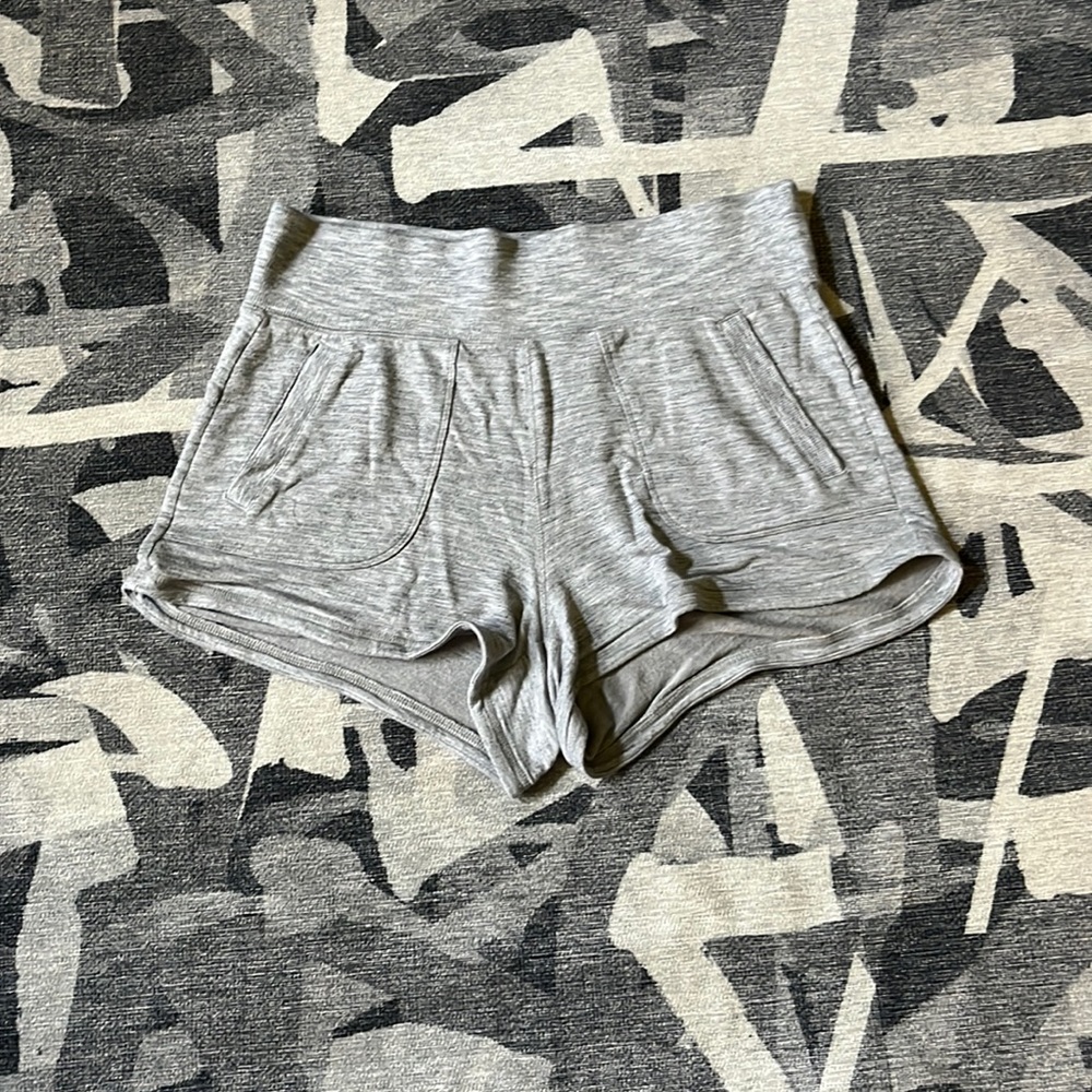 Athleta Grey Heathered Shorts (M)